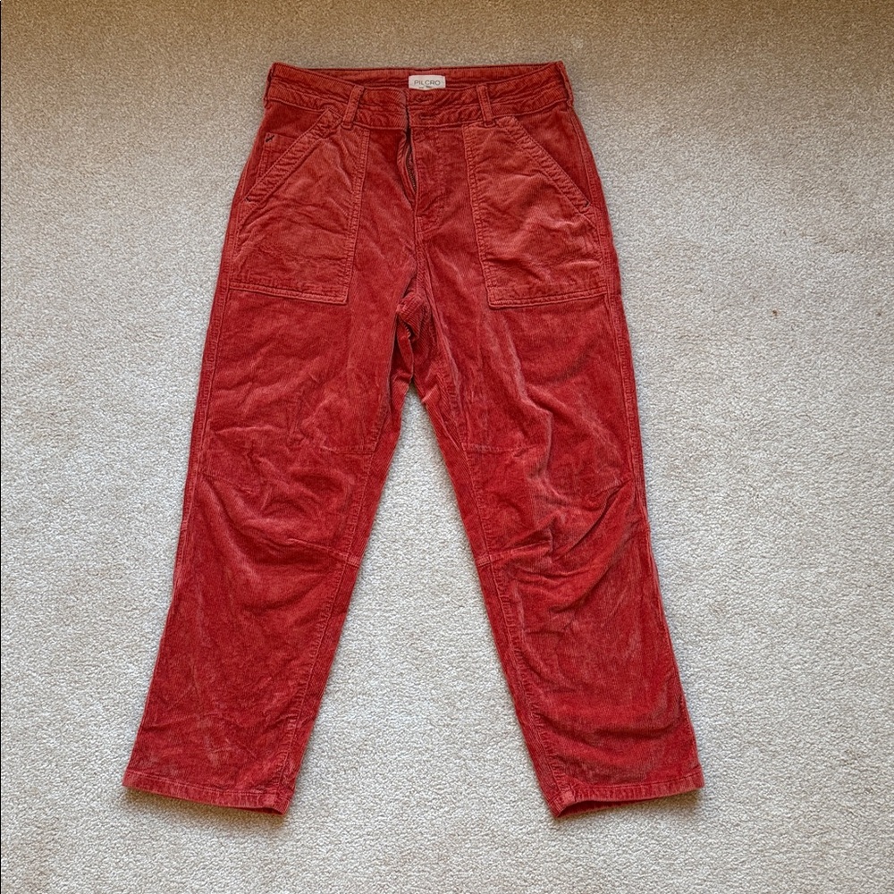 Pilcro Women’s Corduroy Pants in Size 29 Rust/orange Color